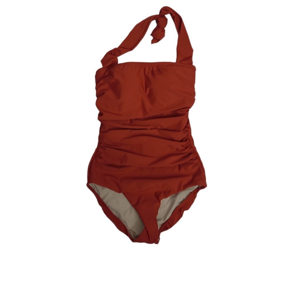 NEW Hermoza fire‎ orange halter tie Marilyn one piece tummy control swimsuit 4 - Picture 3 of 13